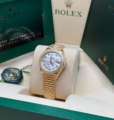 Rolex Lady-datejust 28 New 2024 Mop Diamond Dial 18k Yellow Gold Diamond Bezel Jubilee