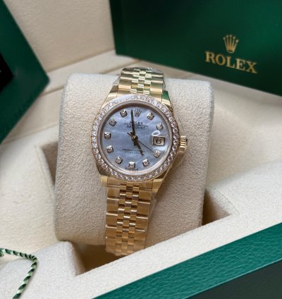 Rolex Lady-datejust 28 New 2024 Mop Diamond Dial 18k Yellow Gold Diamond Bezel Jubilee