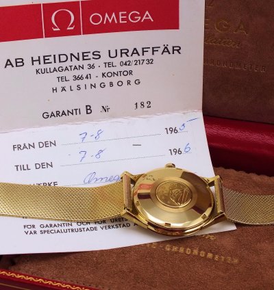 Omega Constellation Pie Pan Delux 18k Gold Dial Bracelet 18k Box