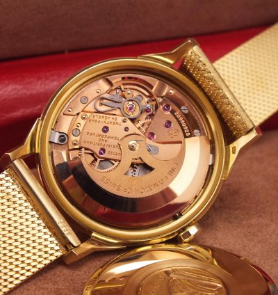 Omega Constellation Pie Pan Delux 18k Gold Dial Bracelet 18k Box