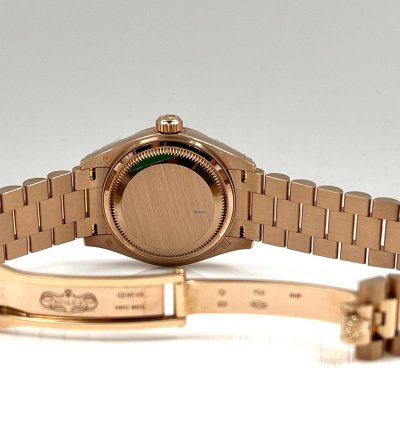 Rolex Lady-datejust 28mm Chocolate Index Dial Diamond Bezel Rose Gold Presidential Unworn 2022