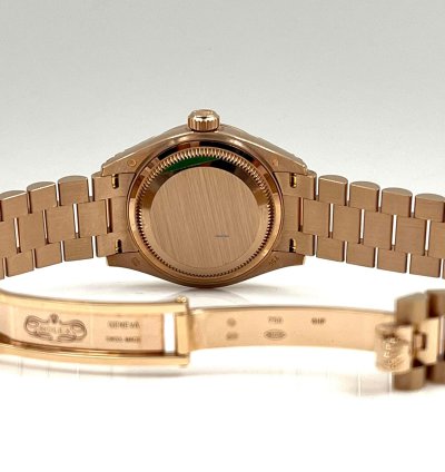 Rolex Lady-datejust 28mm Sundust Index Dial Diamond Bezel Rose Gold Presidential Unworn 2022