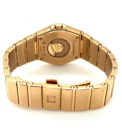 Omega Constellation Quartz 27mm 18k Rose Diamond Dial Bezel 123 55 27 60 55 001