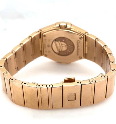 Omega Constellation Quartz 27mm 18k Rosegold Mop Diamond Dial Bezel 123 55 27 60 55 001