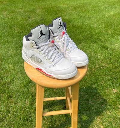 Supreme Air Jordan 5 Retro White Men Shoes - Size 10 5