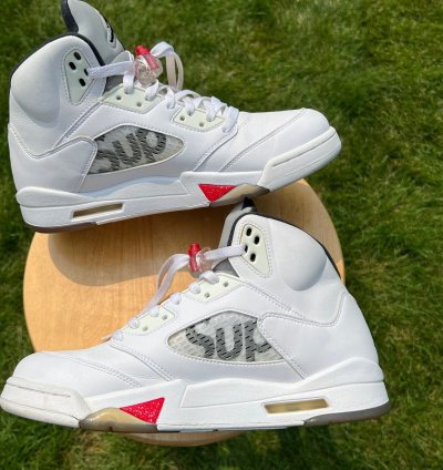 Supreme Air Jordan 5 Retro White Men Shoes - Size 10 5