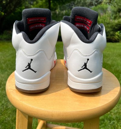 Supreme Air Jordan 5 Retro White Men Shoes - Size 10 5