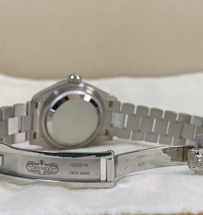 Rolex Lady-datejust Like New 2018 Lady-datejust Platinum President Ice Blue Diamond Dial Diamond Bezel