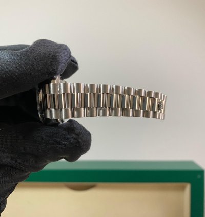 Rolex Lady-datejust Like New 2018 Lady-datejust Platinum President Ice Blue Diamond Dial Diamond Bezel