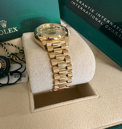 Rolex Lady-datejust New 2023 Champagne Diamond Dial President Bracelet 18k Yellow Gold Fluted