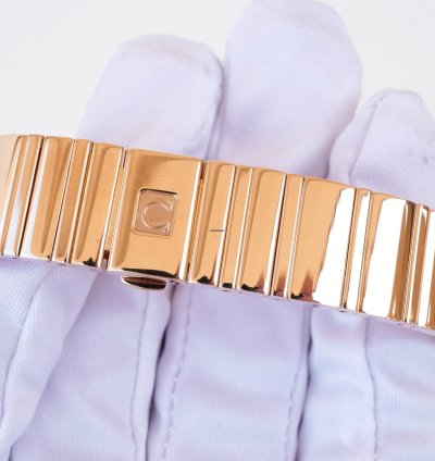 Omega Constellation Quartz Quadrella Quartz 18k Rose Gold Mop Dial