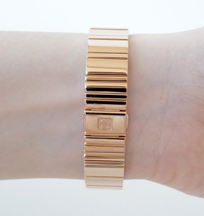 Omega Constellation Quartz Quadrella Quartz 18k Rose Gold Mop Dial