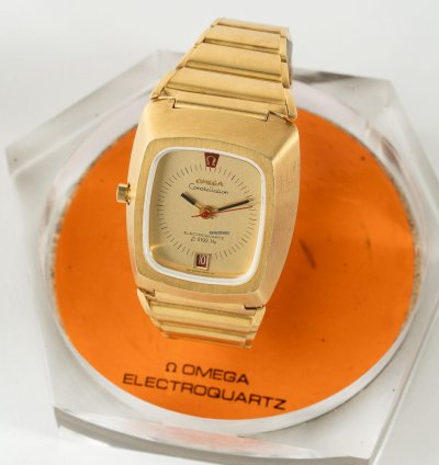 Omega Constellation Quartz Vintage Omega Constellation Electroquartz Beta 21 In 18k Gold With Original Box Reference 196 006 From The 1970s