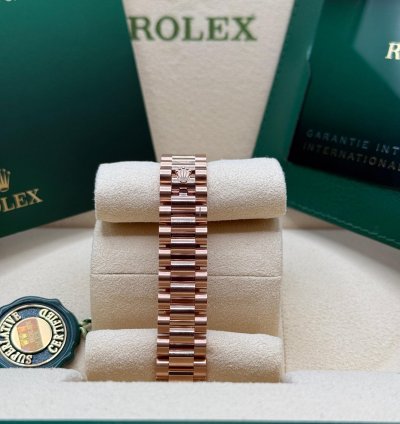 Rolex Lady-datejust New 2025 Chocolate Star Diamond Dial Rose Gold Fluted President