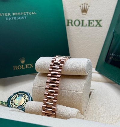 Rolex Lady-datejust New 2025 Chocolate Star Diamond Dial Rose Gold Fluted President