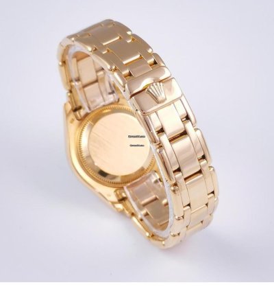 Rolex Lady-datejust Pearlmaster 18k Yellow Gold Mop Dial And Original Diamonds
