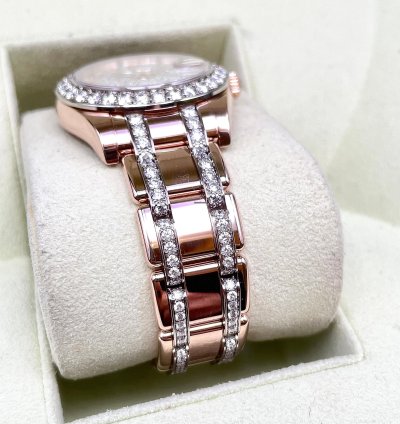 Rolex Lady-datejust Pearlmaster Rosegold Factory Orig Diamond Setting 34mm Box Papers Like New