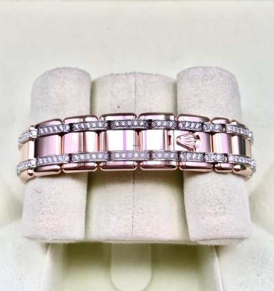 Rolex Lady-datejust Pearlmaster Rosegold Factory Orig Diamond Setting 34mm Box Papers Like New