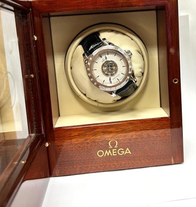 Omega De Ville Central Tourbillon White Gold Tourbillon Diamond Baguette Bezel Co Axial Chronometer Limited Edition