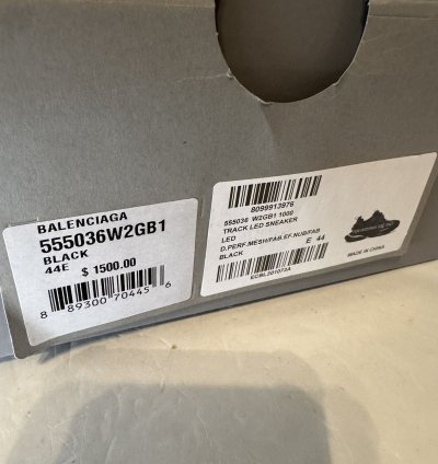 1500 Balenciaga Track Led Sneaker Black New Box Authentic