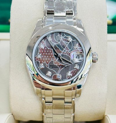 Rolex Lady-datejust Pearlmaster White Gold 81209 Factory Goldust Dream Mop Diamond Dial Unworn