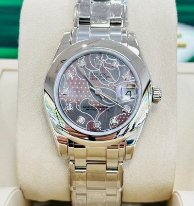 Rolex Lady-datejust Pearlmaster White Gold 81209 Factory Goldust Dream Mop Diamond Dial Unworn