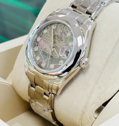 Rolex Lady-datejust Pearlmaster White Gold 81209 Factory Goldust Dream Mop Diamond Dial Unworn