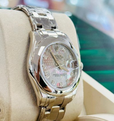 Rolex Lady-datejust Pearlmaster White Gold 81209 Factory Goldust Dream Mop Diamond Dial Unworn