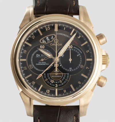 Omega De Ville Chronograph 18 Ct Red Gold Automatic Men Watch