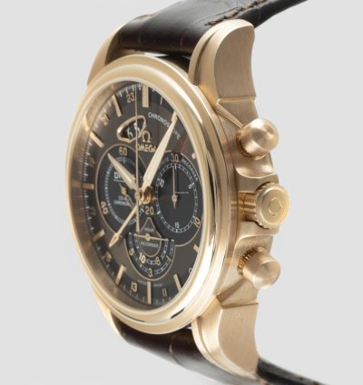 Omega De Ville Chronograph 18 Ct Red Gold Automatic Men Watch