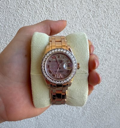 Rolex Lady-datejust Pearlmaster White Mother-of-pearl Lotus Diamond Dial
