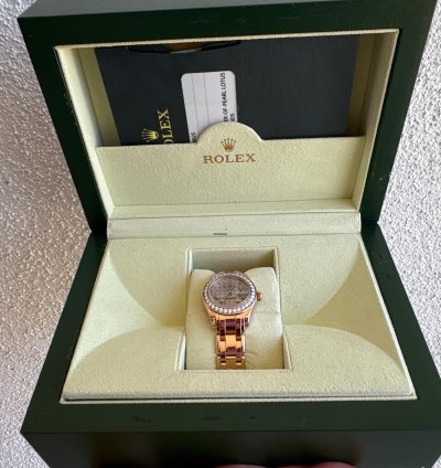 Rolex Lady-datejust Pearlmaster White Mother-of-pearl Lotus Diamond Dial