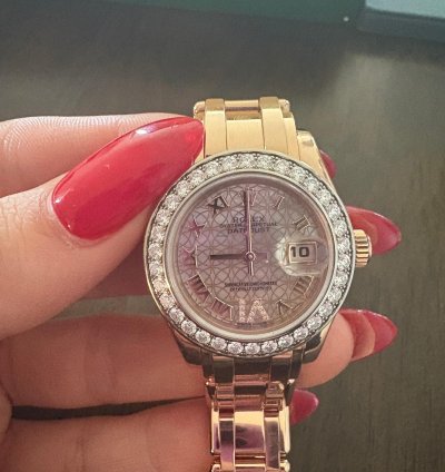 Rolex Lady-datejust Pearlmaster White Mother-of-pearl Lotus Diamond Dial