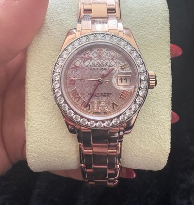 Rolex Lady-datejust Pearlmaster White Mother-of-pearl Lotus Diamond Dial