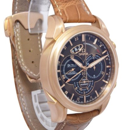 Omega De Ville Chronoscope Gmt 18k Rose Gold 44mm Watch Box 422 53 44 52 13 001