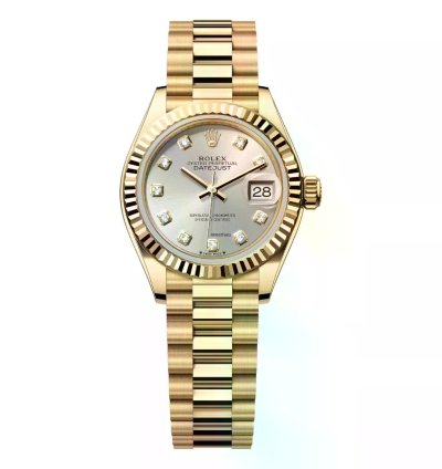 Rolex Lady-datejust President 28mm 279178-0015 Yellow Gold Watch Silver Diamond Dial 2024