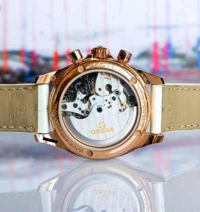 Omega De Ville Co-axial 18k Red Gold Diamond Bezel Mop Dial 422 58 35 50 05 002 35mm Full Set