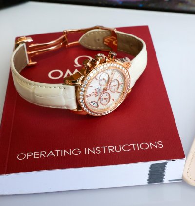 Omega De Ville Co-axial 18k Red Gold Diamond Bezel Mop Dial 422 58 35 50 05 002 35mm Full Set