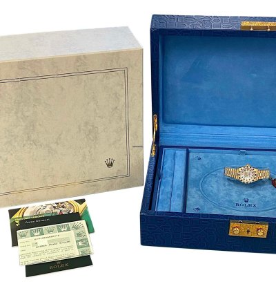 Rolex Lady-president 26mm Sapphire Diamond Bezel Mop Dial Mint Box Papers