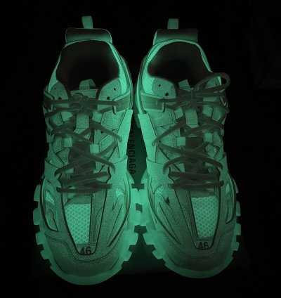 All White Glow In The Dark Balenciaga Track Runners