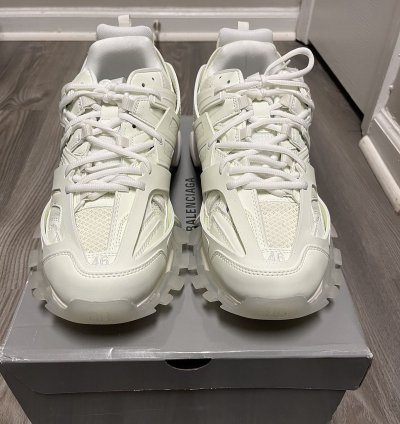 All White Glow In The Dark Balenciaga Track Runners
