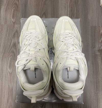 All White Glow In The Dark Balenciaga Track Runners
