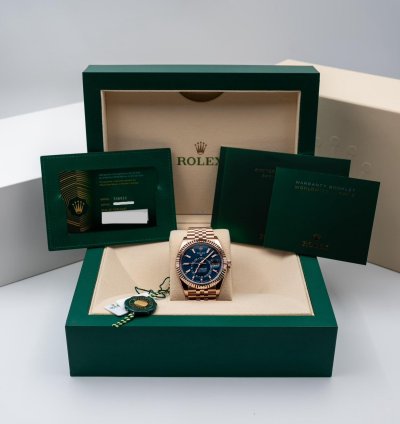 Rolex New 2025 336935 Blue Saros 18kt Rose Gold Jubilee Bracelet