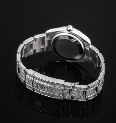 Rolex Oyster Perpetual 31 Full Iced Black Dial