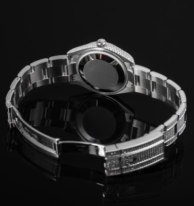 Rolex Oyster Perpetual 31 Full Iced Black Dial