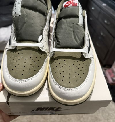 Travis Jordan 1 Low Reverse Olive