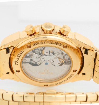 Omega De Ville Co-axial Men Yellow Gold Co-axial Chronograph Men Watch 4141 30 00