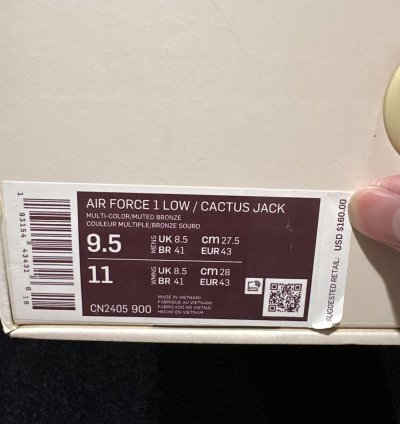 Travis Scott Air Force 1 Cactus Jack