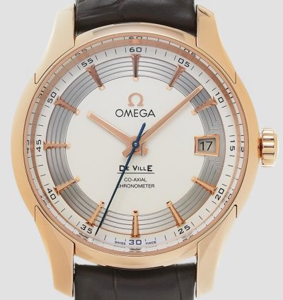 Omega De Ville Hour Vision Automatic Men 18kt Rose Gold Watch