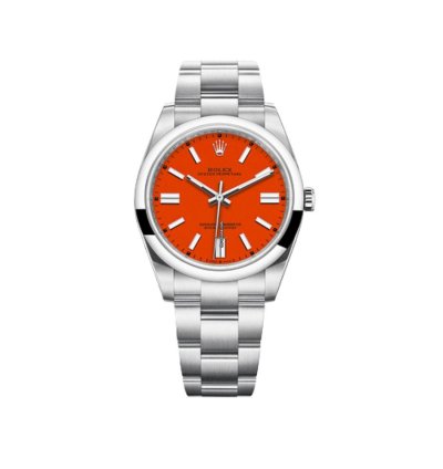 Rolex Oyster Perpetual 41 41mm Coral Red Dial 124300 2021